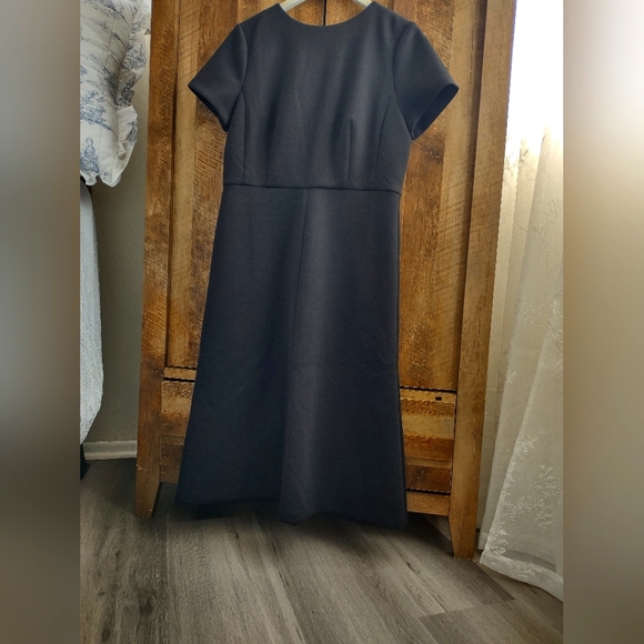 Anne Klein Black Basic Midi A Line Dress - SZ 12 - Picture 2 of 9